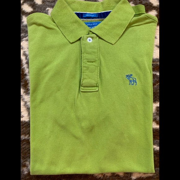 Authentic Mens Abercrombie & Fitch Lime Green Polo - Picture 1 of 2
